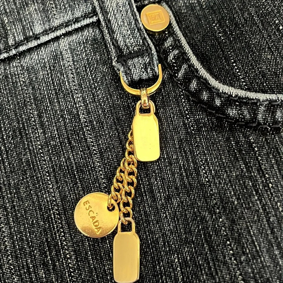 Escada Straight Leg Metallic Threaded Jeans - Size 40 (See Size Chart) - Picture 5 of 9